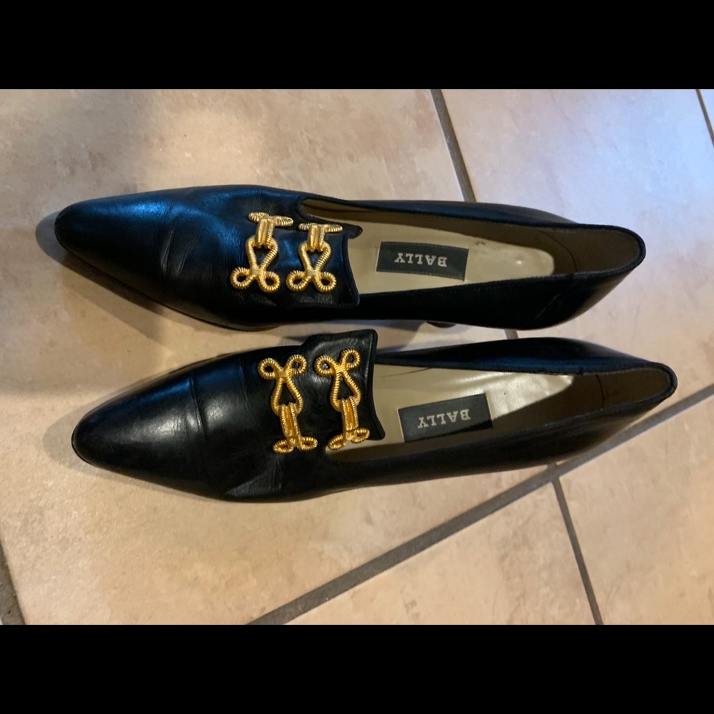 Beautiful gently worn blue Bally shoes!